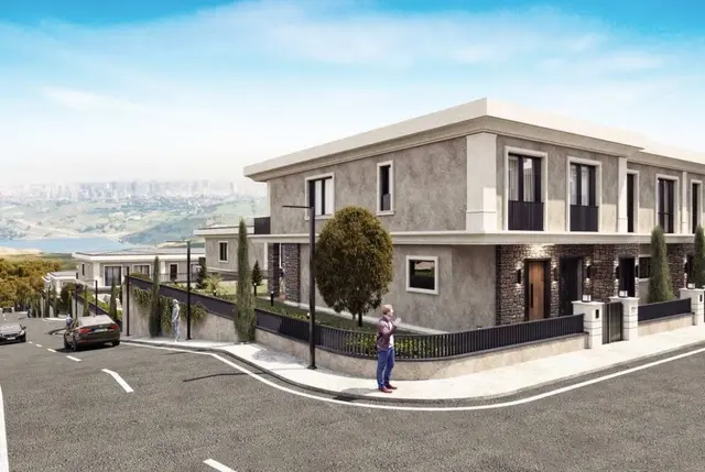 Bahçeşehir’de Bahçeli Satılık Villalar-4