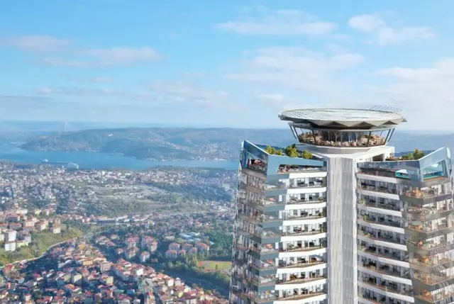 Luxuswohnungen in einem Hochhaus mit Metroanschluss in Istanbul Sarıyer-3