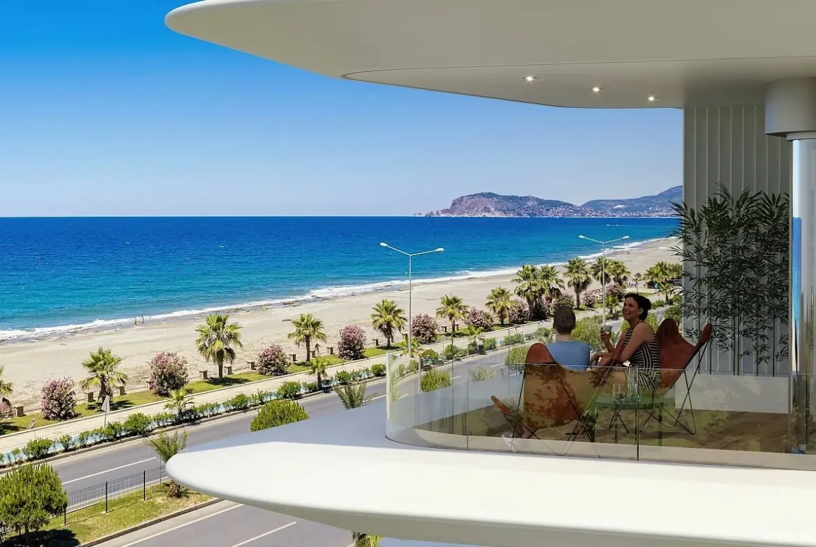 Wohnungen in einer Anlage direkt am Meer in Alanya Kestel-1