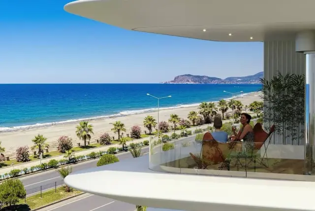 Wohnungen in einer Anlage direkt am Meer in Alanya Kestel-1