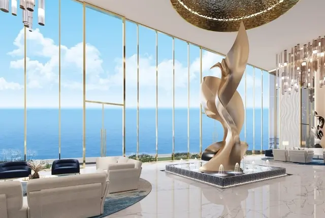 Möblierte Wohnungen mit Pool auf dem Balkon in Dubai Maritime City-7