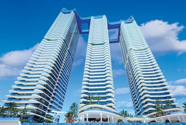 Möblierte Wohnungen mit Pool auf dem Balkon in Dubai Maritime City-4