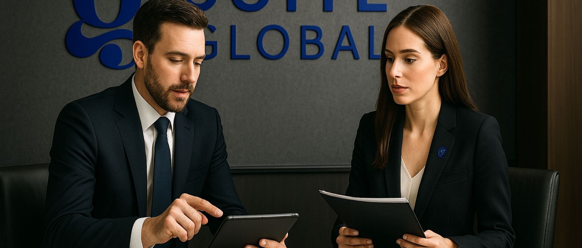 Professional real estate consultant guiding an international property buyer