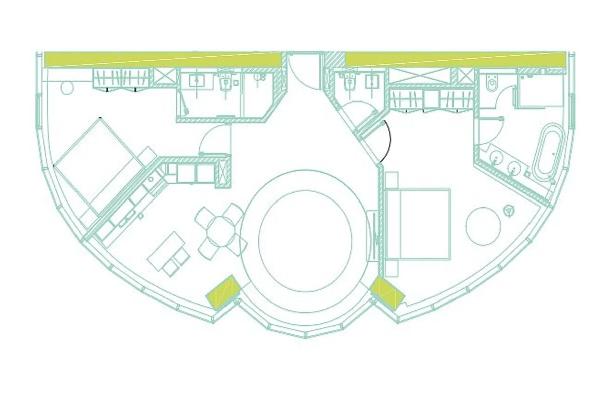 Apartment floor plan of The Pad Tower in Business Bay Dubai showing layout efficiency and space distribution