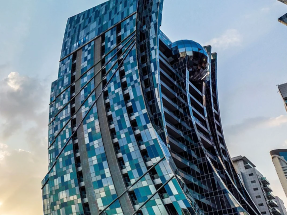 Da vinci tower in business bay dubai designed by pagani, expressing an automotive inspired approach to ultra luxury living