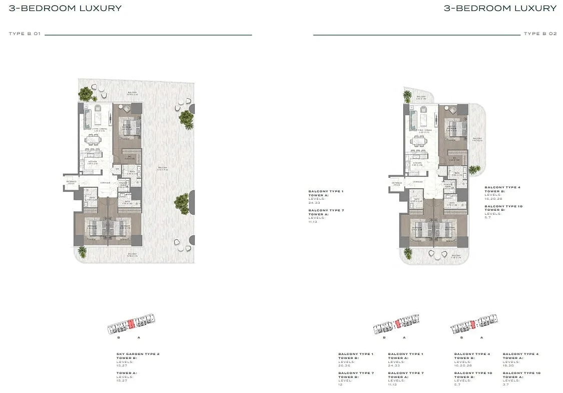 Apartment floor plan of DAMAC Bay 2 Dubai Harbour showing functional layout within a branded residence concept