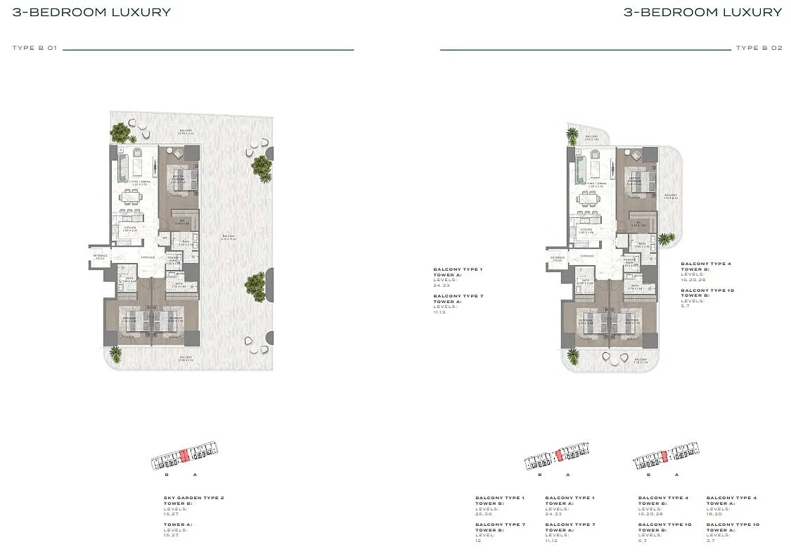 Apartment floor plan of DAMAC Bay 2 Dubai Harbour showing functional layout within a branded residence concept