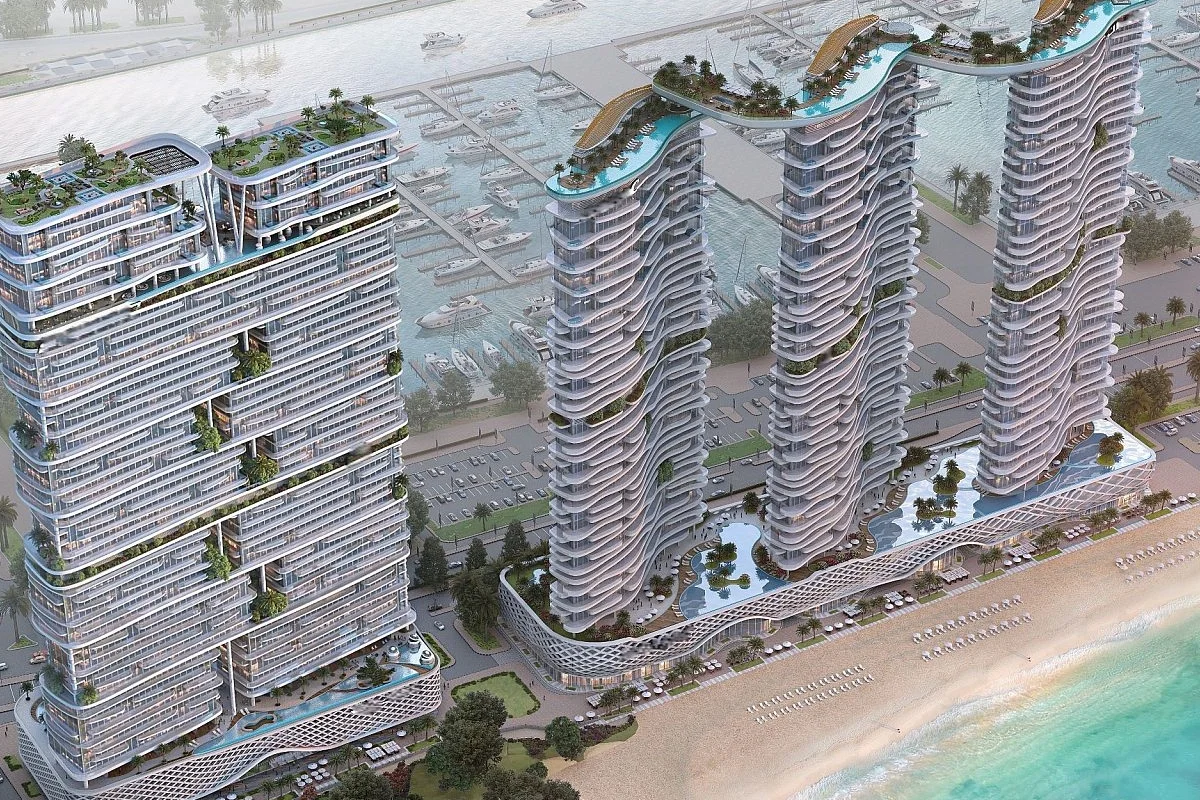 DAMAC Bay 2 at Dubai Harbour designed by Cavalli, presenting a bold branded waterfront residential development