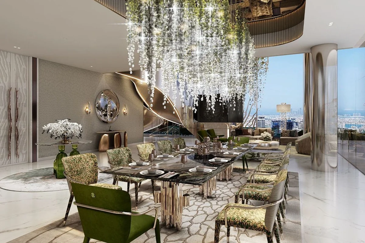 Statement interior design at DAMAC Bay 2 by Cavalli featuring bold details and luxury finishes