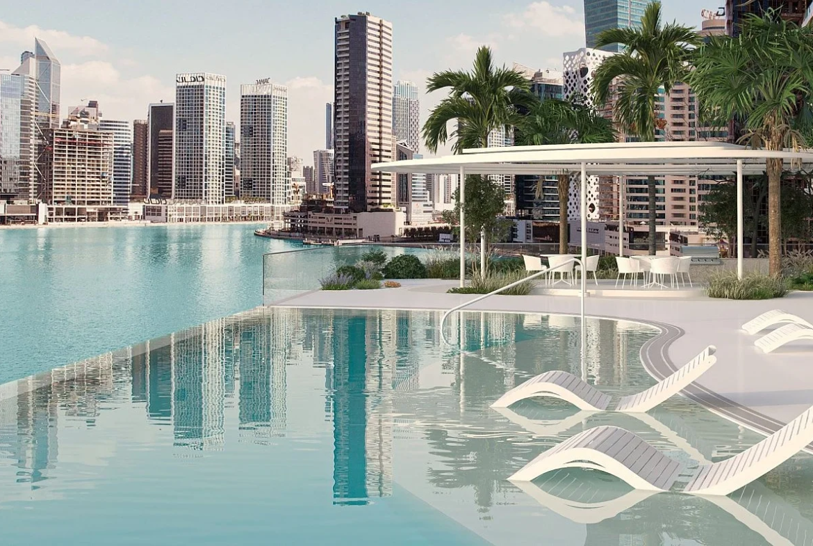 Interior living space at DG1 Tower Business Bay featuring clean lines, natural light, and contemporary finishes