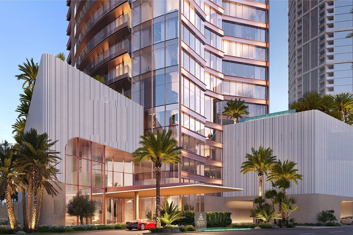 dxb-00082-luxurious-apartments-in-a-122-floor-tower-in-dubai-marina-te-e1760622259999 Exterior view of Six Senses Residence Dubai Marina highlighting its waterfront luxury architecture