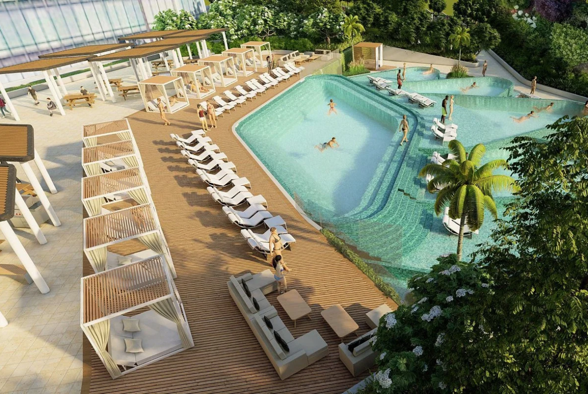 Exterior view of 330 Riverside Crescent Dubai Meydan highlighting modern architecture and canal side setting