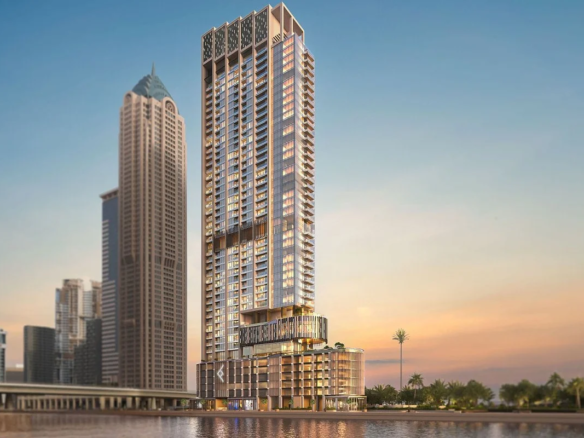 One river point in business bay dubai presenting a modern canal front residential development