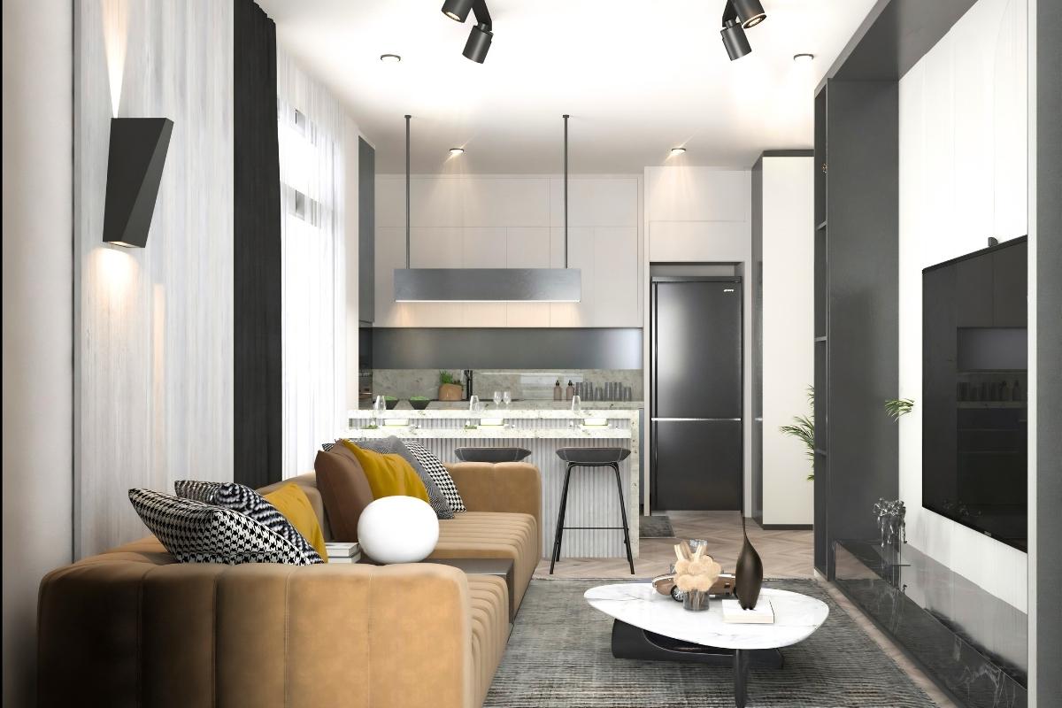ICX-003-investment-apartments-mersin-erdemli-06 modern apartment interior in Mersin Erdemli with open plan kitchen and bright living area