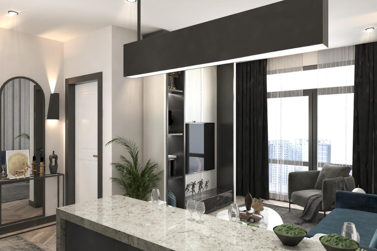 ICX-003-investment-apartments-mersin-erdemli-11 modern apartment interior in Mersin Erdemli with open plan kitchen and bright living area