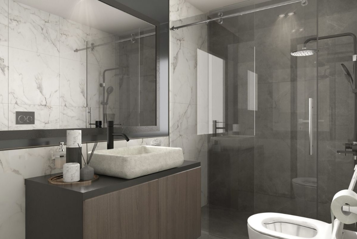 modern apartment interior in Mersin Erdemli with open plan kitchen and bright living area