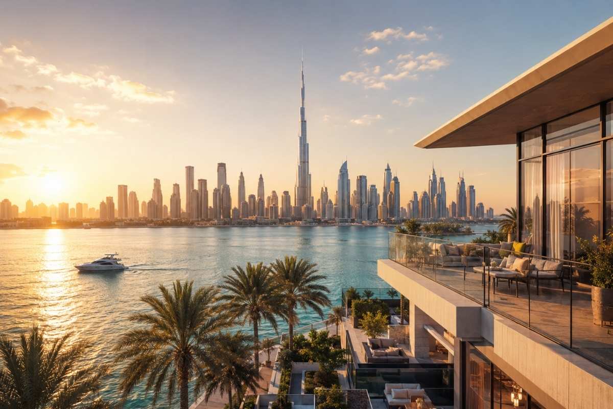 Uae property buying guide with dubai skyline, luxury real estate and off plan investment opportunities