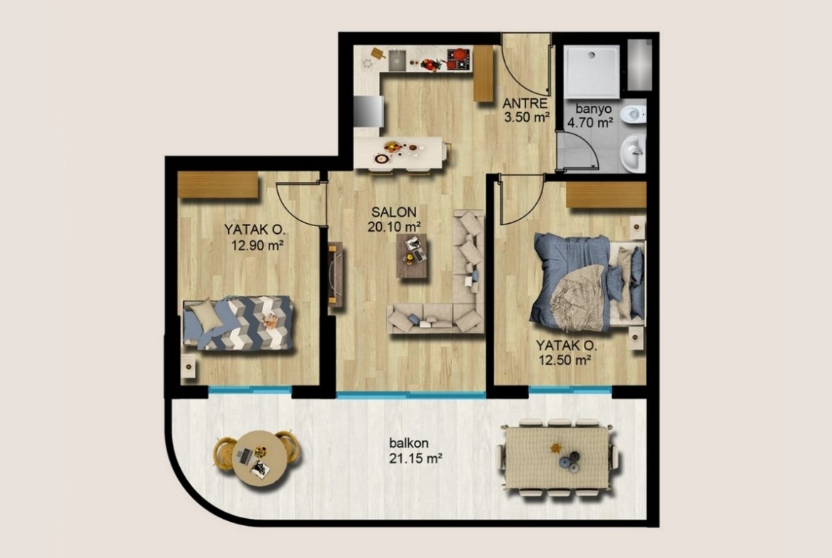 Seafront apartments in Mersin with private pier, sea views and communal pool