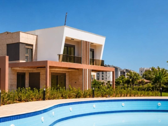 Ready luxury villas for sale in antalya altıntaş with private garden underfloor heating smart home system and airport access