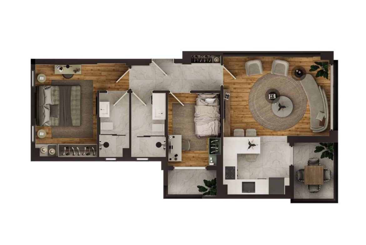 hotel concept apartments for sale in Antalya Altıntaş with swimming pool reception fitness sauna and investment potential