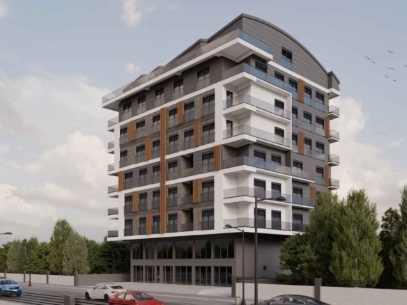 Bahcelievler apartments for sale near antalya coast with modern architecture and private parking